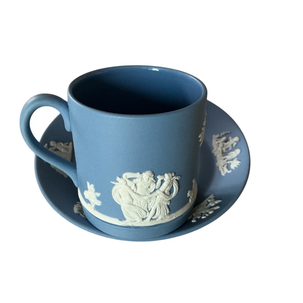 Wedgwood Blue Jasperware  Cup and Saucer